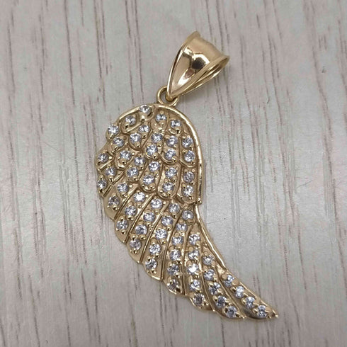 angel wing pendant 10K ASK フェザー ストーン ペンダントトップ メンズ