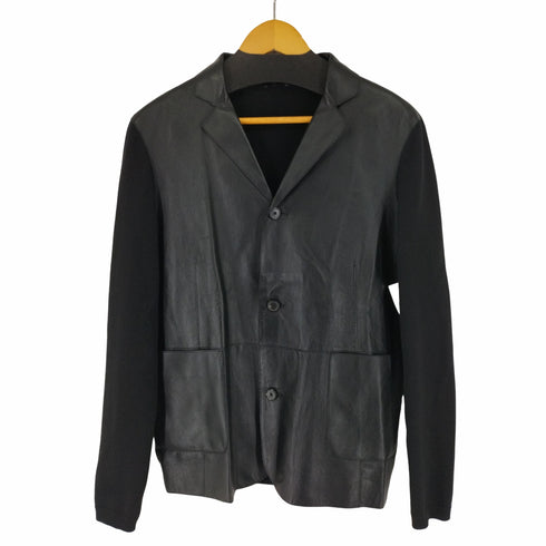 ジルサンダー JIL SANDER RAF SIMONS レザー切替テーラードジャケット メンズ EUR:46
