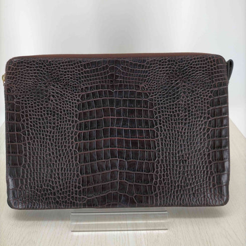 スマイソン smythson クロコ型押し クラッチバッグ レディース