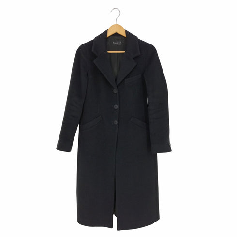 アニエスベー agnes b. PARIS アンゴラウール 3B チェスターコート レディース