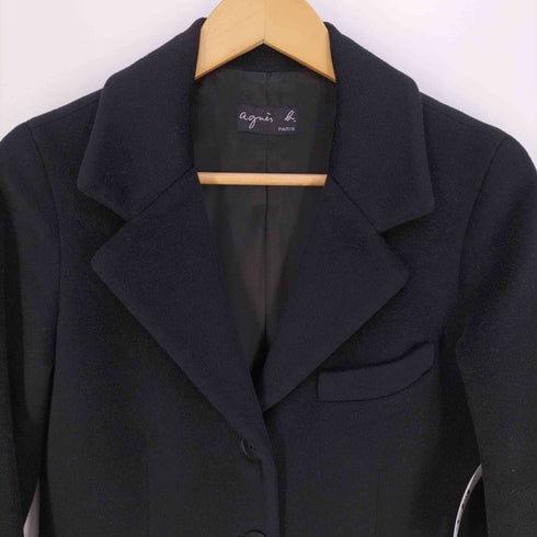 アニエスベー agnes b. PARIS アンゴラウール 3B チェスターコート レディース