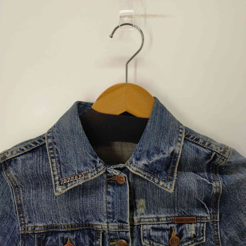 エズラフィッチ EZRA FITCH クラッシュダメージ加工 デニムジャケット トラッカージャケット ピンズ レディース