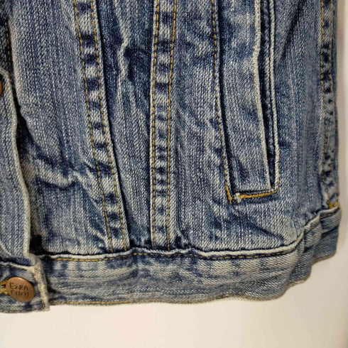 エズラフィッチ EZRA FITCH クラッシュダメージ加工 デニムジャケット トラッカージャケット ピンズ レディース