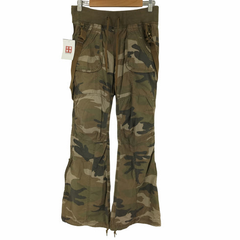EQUIPMENT GOA フレアカモパンツ 裾ジップ ドローコード サスペンダーY2K メンズ ONE SIZE
