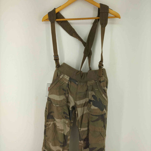 EQUIPMENT GOA フレアカモパンツ 裾ジップ ドローコード サスペンダーY2K メンズ ONE SIZE