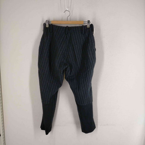 ワイズ Y’s 16AW ウールストライプ 裾切替 裾スナップ スラックス レディース 1