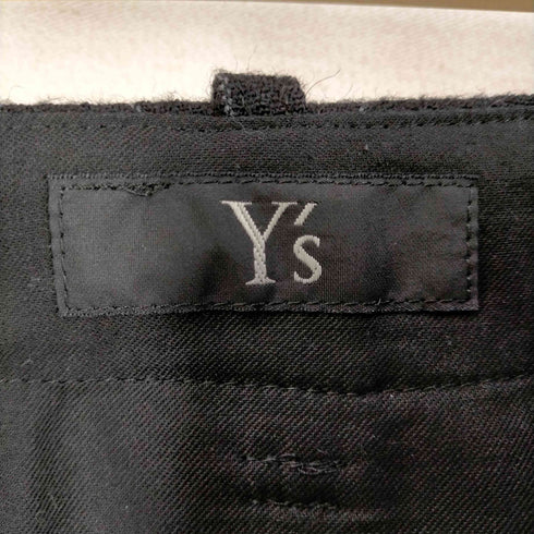 ワイズ Y’s 16AW ウールストライプ 裾切替 裾スナップ スラックス レディース 1