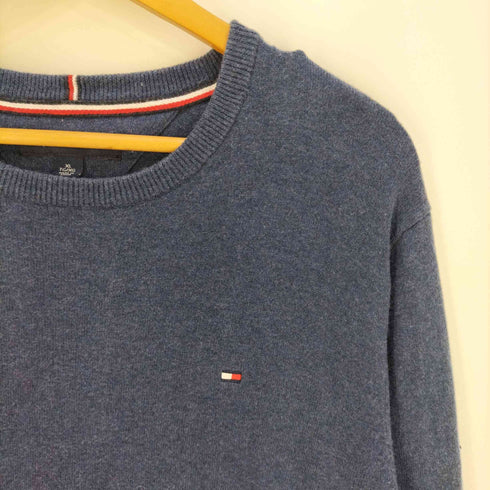 トミーヒルフィガー TOMMY HILFIGER ロゴ刺繍 クルーネックコットンニット メンズ import:XL