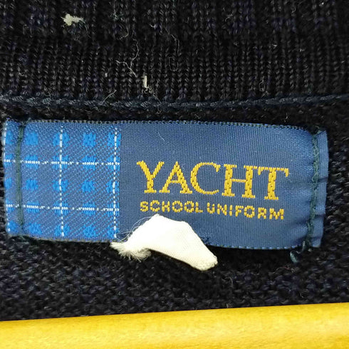 ヨット YACHT ワンポイント刺繍 Vネックニット アクリルウール混 レディース JPN:M