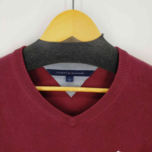 トミーヒルフィガー TOMMY HILFIGER ロゴ刺繍 Vネックニット メンズ JPN:M