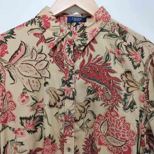 チャップス CHAPS 総柄 フラワーモチーフ ロングスリーブシャツ レディース import:L