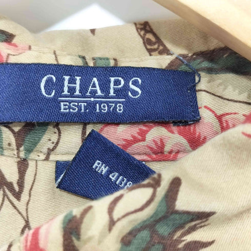 チャップス CHAPS 総柄 フラワーモチーフ ロングスリーブシャツ レディース import:L