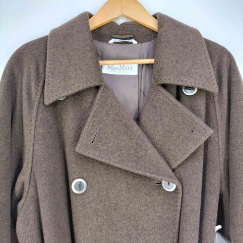 マックスマーラ MAXMARA イタリア製 白タグ pure cashmere カシミヤ100% ダブルチェスターコート レディース JPN:44