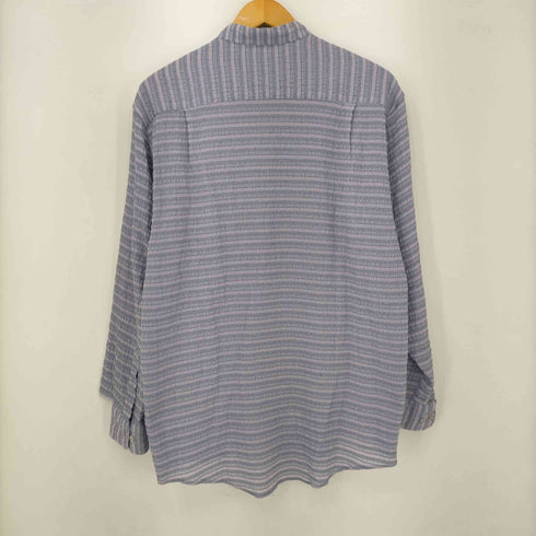 SCHERRER バンドカラーシアサッカーボーダーシャツ メンズ import:L