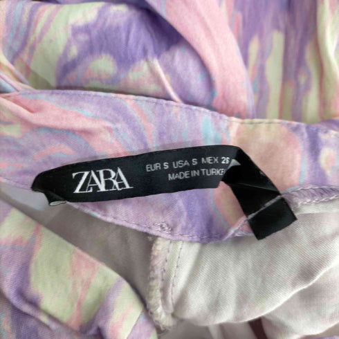 ザラ ZARA サテン マーブルプリントパンツ レディース JPN:S