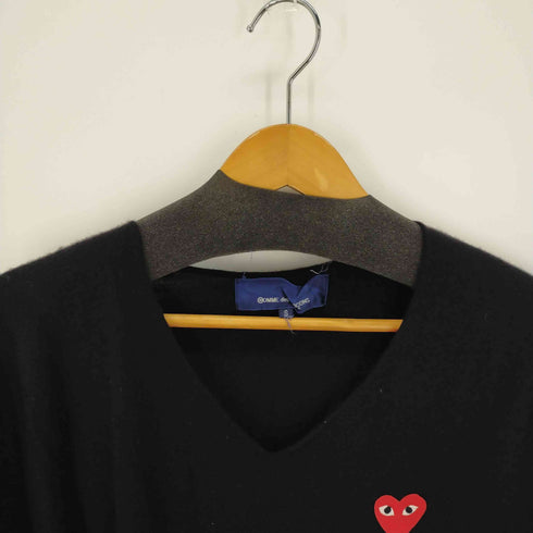 コムデギャルソン COMME des GARCONS AD2012 カシミヤ100% BハートVネックニット メンズ JPN:S