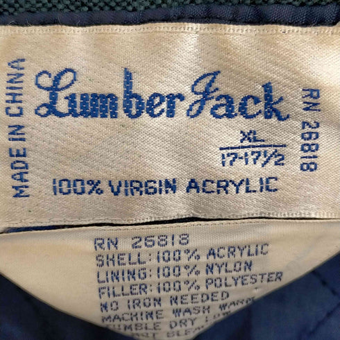 Lumber Jack 80s 裏地キルティング オーバーサイズネルシャツ メンズ import:XL