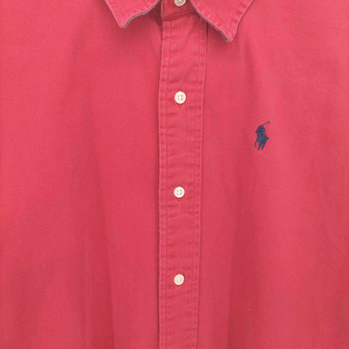ポロバイラルフローレン Polo by RALPH LAUREN 80-90S 緑タグ ポニー刺繍 コットン L/S シャツ メンズ import:XL