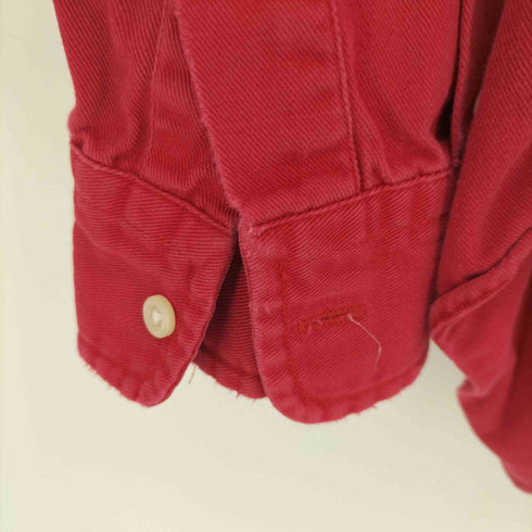 ポロバイラルフローレン Polo by RALPH LAUREN 80-90S 緑タグ ポニー刺繍 コットン L/S シャツ メンズ import:XL
