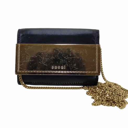 サカイ Sacai Half Metal Trifold Wallet レディース