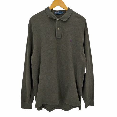 ポロバイラルフローレン Polo by RALPH LAUREN スモールポニー刺繍鹿の子L/S ポロシャツ メンズ import:L