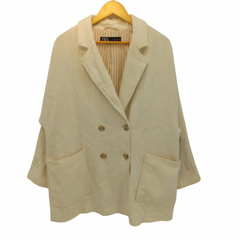 ザラ ZARA RUSTIC COAT ダブルテーラードジャケット レディース JPN:M