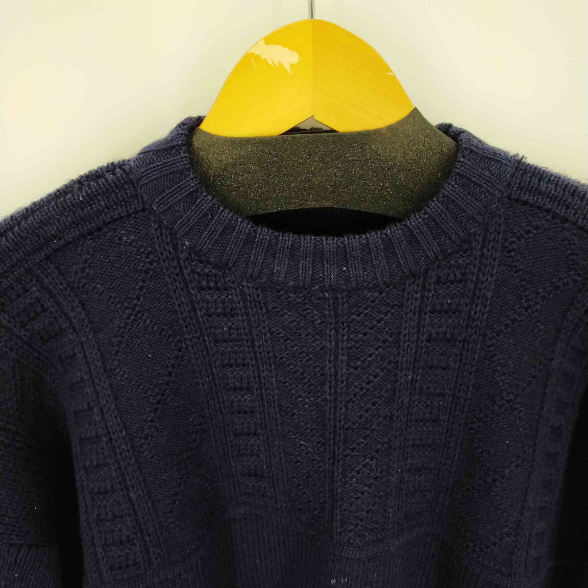 COUNTRY VOGUE British Wool 切替ケーブル編みニット メンズ