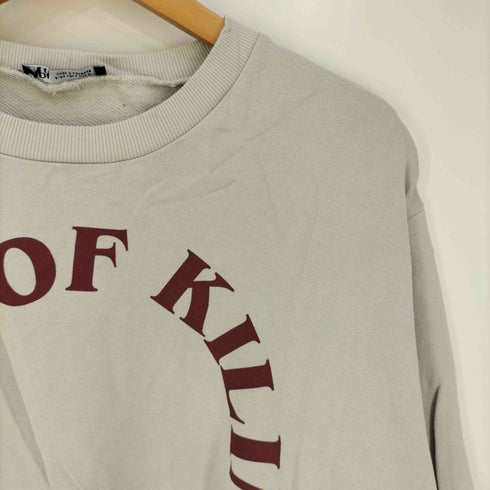 ザラ ZARA RIB TEXT SWEATSHIRT リブ テキスト スウェットシャツ レディース import:L