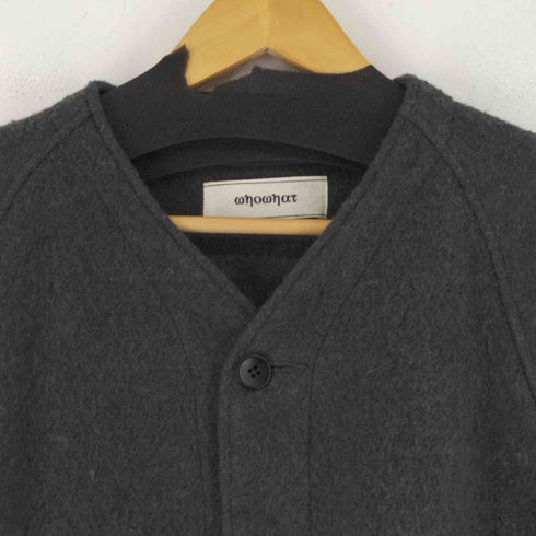 フーワット WhoWhat ノーカラー ウールジャケット メンズ JPN:S