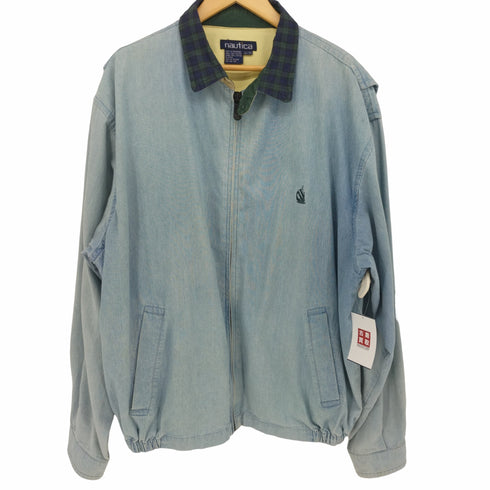 ノーティカ NAUTICA 90S 襟チェック デニム スイングトップ メンズ import:XL