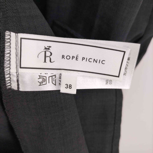 ロペピクニック Rope Picnic 麻調5分袖バンドカラーワンピース レディース JPN:38