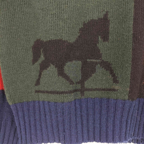 ポロバイラルフローレン Polo by RALPH LAUREN Flag Patchwork Wool Sweater 星条旗 パッチワーク ウールニット メンズ import:M