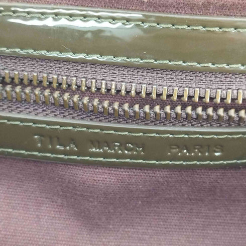 ティラマーチ TILA MARCH PARIS エナメルキャンバスハンドバッグ レディース