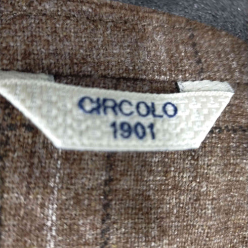 チルコロ1901 circolo 1901 ウール混 チェック柄2Bテーラードジャケット メンズ 50