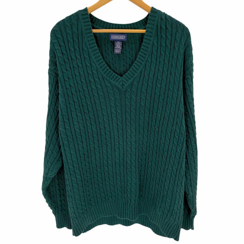 ランズエンド LANDS END 90S 香港製 Vネック コットンニット メンズ JPN:L