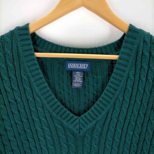 ランズエンド LANDS END 90S 香港製 Vネック コットンニット メンズ JPN:L
