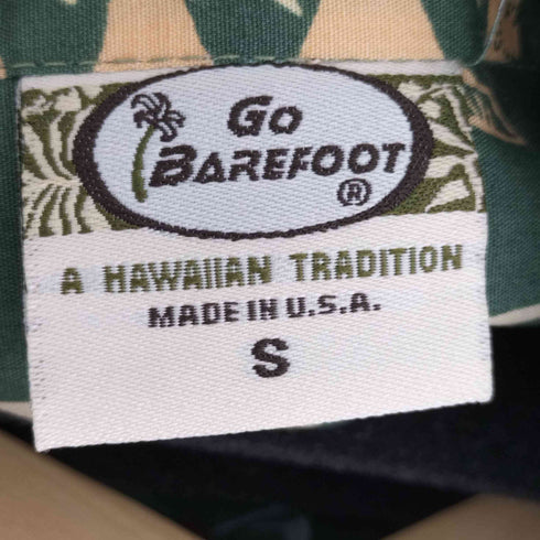 ゴーベアフット GO BareFoot USA製 総柄 アロハシャツ メンズ S