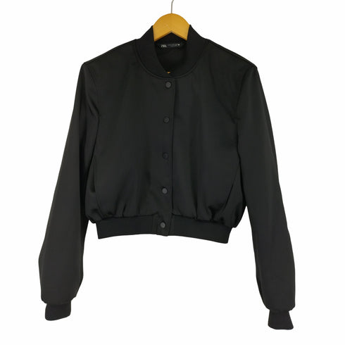 ザラ ZARA SATIN EFFECT CROP BOMBER サテン クロップド ボンバージャケット レディース JPN:M