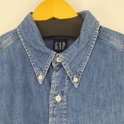 ギャップ Gap OLD GAP 猫目ボタン トリプルステッチ BD デニムワークシャツ メンズ L