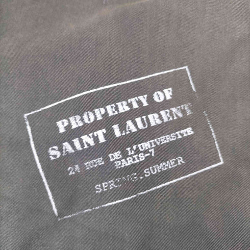 サンローランパリ SAINT LAURENT PARIS キャンバストートバッグ メタルプレート メンズ