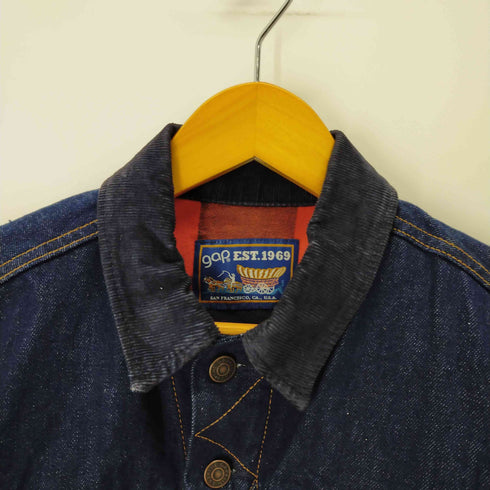ギャップ Gap 19AW 復刻 コーデュロイ襟 デニムワーカージャケット メンズ XS