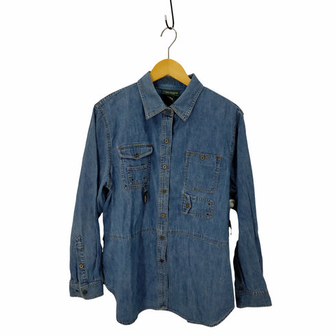 ローレンジーンズカンパニー LAUREN JEANS COMPANY フロントギミック デニムシャツ レディース 1X