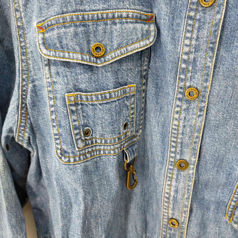 ローレンジーンズカンパニー LAUREN JEANS COMPANY フロントギミック デニムシャツ レディース 1X