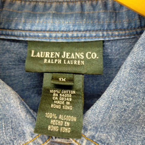 ローレンジーンズカンパニー LAUREN JEANS COMPANY フロントギミック デニムシャツ レディース 1X