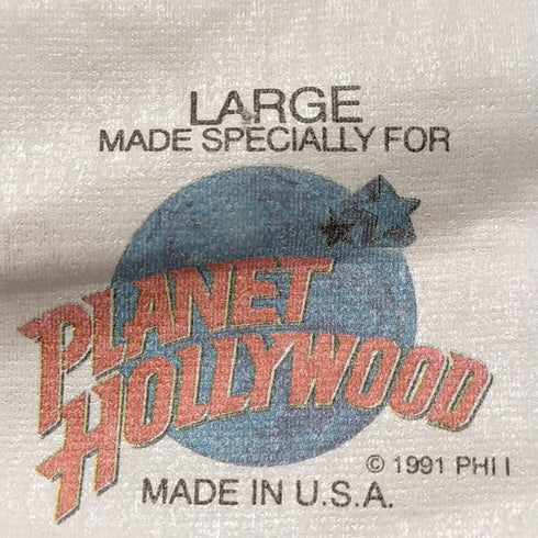 プラネットハリウッド PLANET HOLLYWOOD USA製 ロゴ大判プリント Tシャツ メンズ import:L
