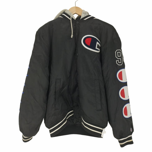 シュプリーム Supreme 18AW Hooded Satin Varsity Jacket メンズ import:M