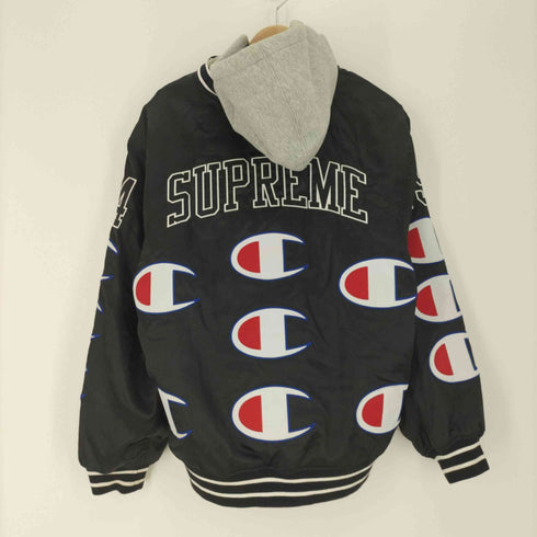 シュプリーム Supreme 18AW Hooded Satin Varsity Jacket メンズ import:M