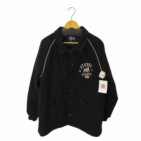 ステューシー Stussy 90S 紺タグ OLD STUSSY ウールスタジャン 中綿裏地キルティング 刺繍ロゴ メンズ import:L