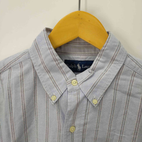 ラルフローレン RALPH LAUREN CLASSIC FIT ロゴ刺繍ストライプシャツ メンズ import:M