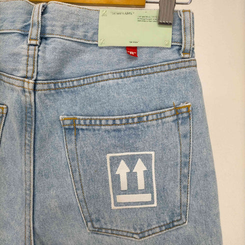 オフホワイト OFF-WHITE ジップデザインリメイクデニムパンツ メンズ US:28-29